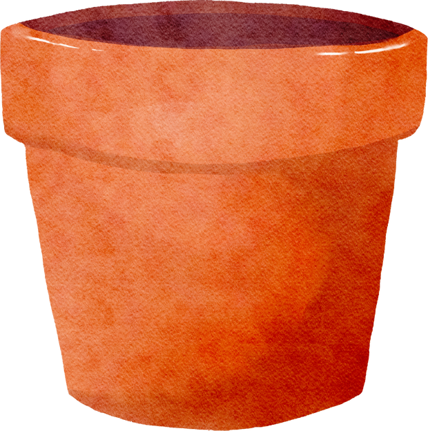 Watercolor plant pot